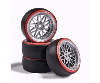 1:10 Wheel Set Drift (4) silver/red