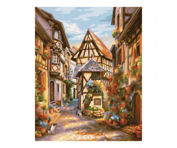 Village laneway 24 x 30 cm - Painting by Numbers