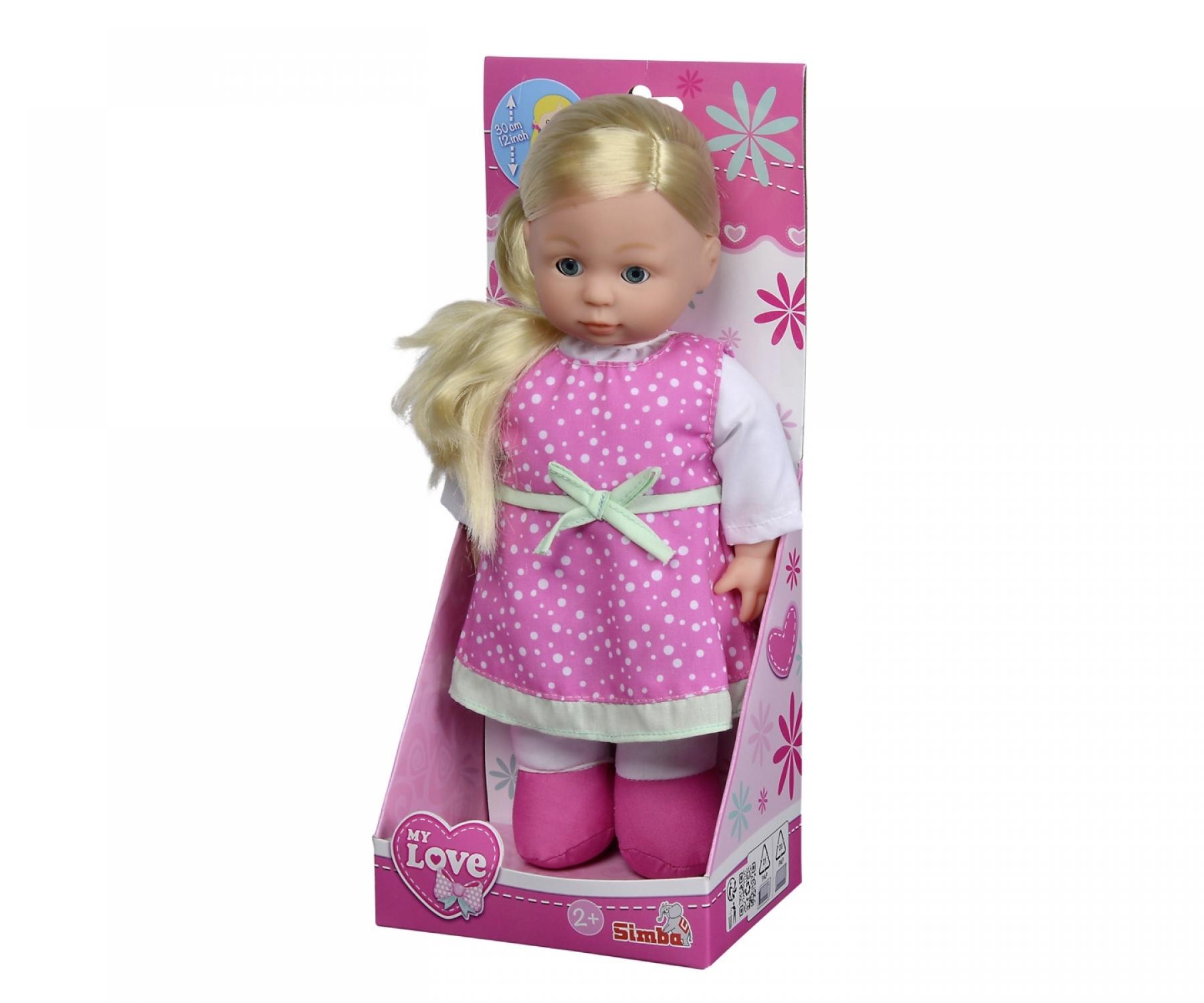 Simba My Love Freundin Puppe 30 Cm - Weichkörperpuppe Mit Langen Blonden Haaren & Kleid, Ab 2 Jahren
