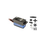 Servo CS-15DS - RC low-profile JR, coreless motor, 15.6kg actuating torque, metal gearbox, waterproof, ball bearing, 0.07sec actuating time, black-blue