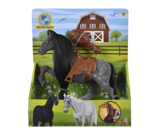 NW Flocked Horse 19cm, 4-ass.