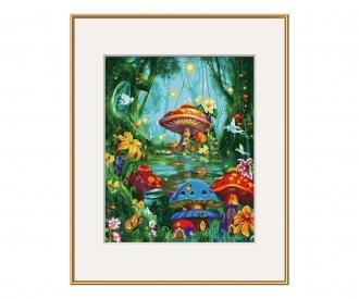 Magic mushroom village - painting by numbers