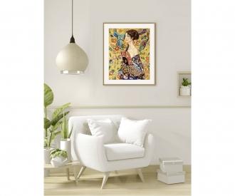 Lady with a Fan 40 x 50 cm - Painting by Numbers