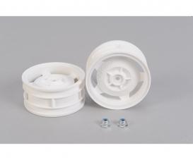 Buggy Front Wheel Set, White Rims with Lock Nuts