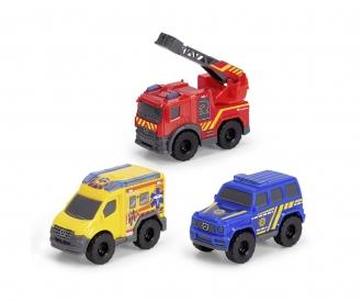 Micro Rescue Force Set de véhicules de secours 3 x 8 cm