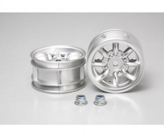 M-Chassis 8-Spoke Wheels, RC rims, chrome 24mm
