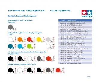 1:24 Toyota G.R. TS050 HYBRID, plastic model kit