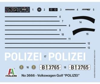 Italeri VW Golf Mk.I Polizei Model Kit 1:24