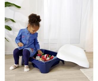 Bac à Sable BIG Relax 2-en-1 - Avec Siège Et Rangement - 53x54x25cm - Enfants 1-5 Ans - Fabriqué En Allemagne