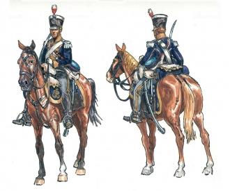 1:72 Set de figures Cavalerie légère Napol.