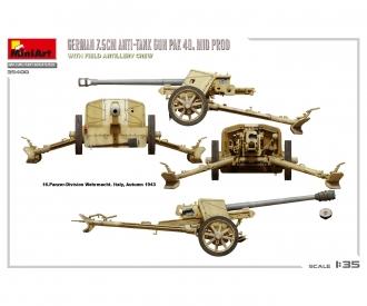 1:35 Deutsche 7,5cm PaK 40 mit Crew (4) mittlere Prodoruktion