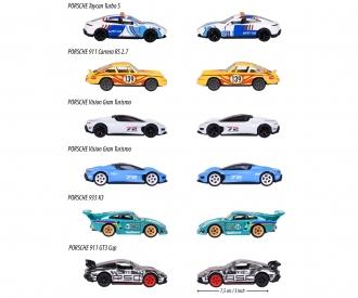 Majorette - Porsche Miniature 7,5 Cm Avec Carte Collector – 6 Modèles Aléatoires ! Voiture Jouet Premium Pour Fans Dès 3 Ans, Cadeau Idéal Pour Collectionneurs Petits Et Grands