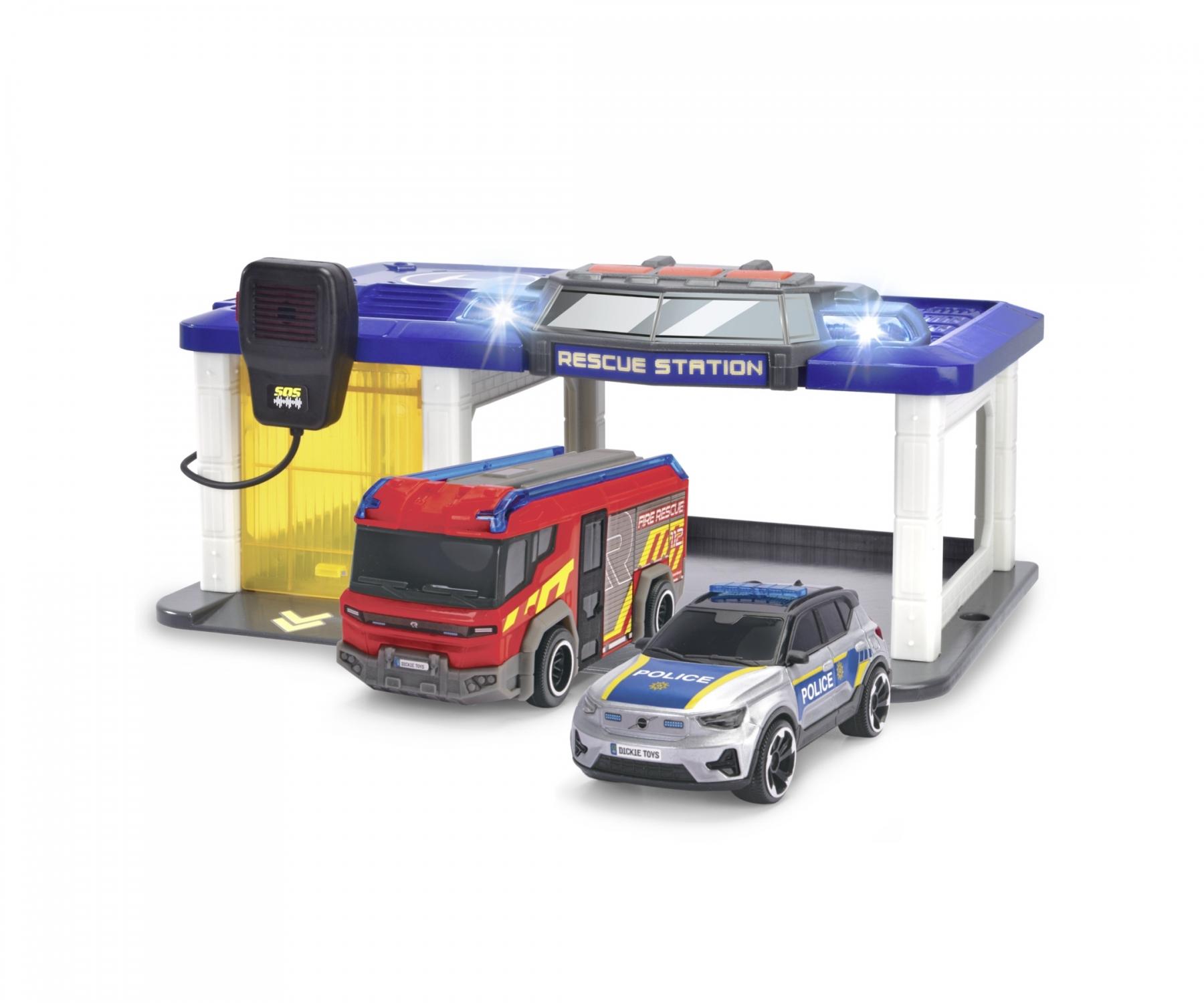 Dickie Scania Rosenbauer SOS Fire Rescue - Camion Pompieri 35 Cm Con Luci, Suoni E Acqua - Giocattolo 3+ Anni