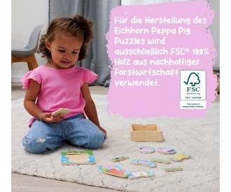 Peppa Pig Puzzle Habillage en Bois 14 Pièces
