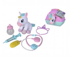 Mallette vétérinaire avec licorne en peluche