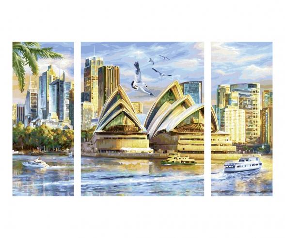 Sydney Triptych - Painting by Numbers