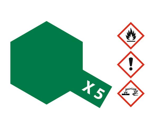 X-5 Green Gloss, acrylic paint, 10 ml jar