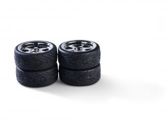 1:10 Wheel Set Design 6, model wheels, chrome