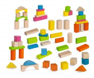 Bunte und natur  Holzbausteine – 60 Teile