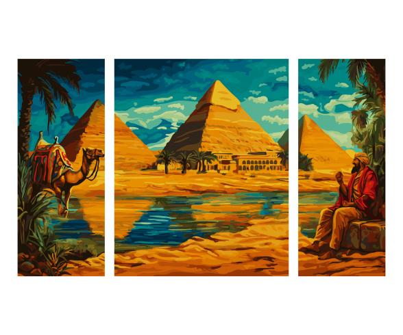 Egypt Triptych - Painting by Numbers