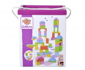 Coloured Wooden Blocks - 75 Pieces
