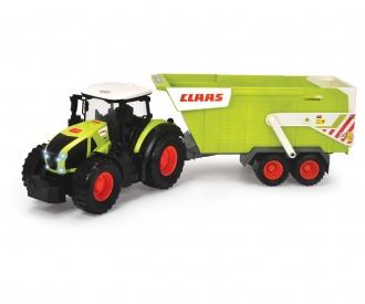 Tracteur agricole CLAAS avec remorque, jouet 64 cm