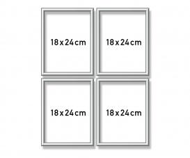 4 Aluminium Frames Silver Quattro 18 x 24 cm - Painting by Numbers
