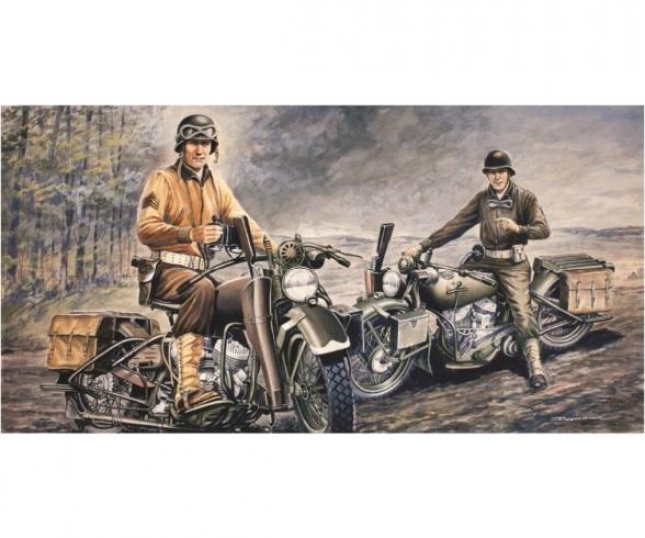 Italeri U.S. Motorcycles WWII Model Kit 1:35