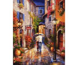 Romantic Alleyway 40 x 50 cm - Painting by Numbers
