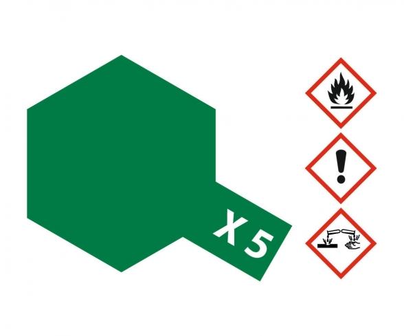 X-5 Green Gloss, acrylic paint, 23 ml jar