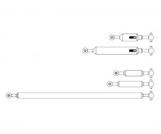 1:14 Prop.shaft Set 8x8 (4) Tipper adj.