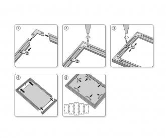5 Aluminium Frames Silver Polyptych - Painting by Numbers