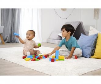 Coloured Wooden Blocks Baby - 50 Pieces