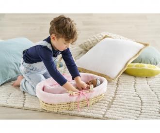 Cor.MGP 36-42cm Couffin rotin peluche
