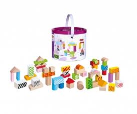 Color Wooden Building Blocks - 50 Pieces