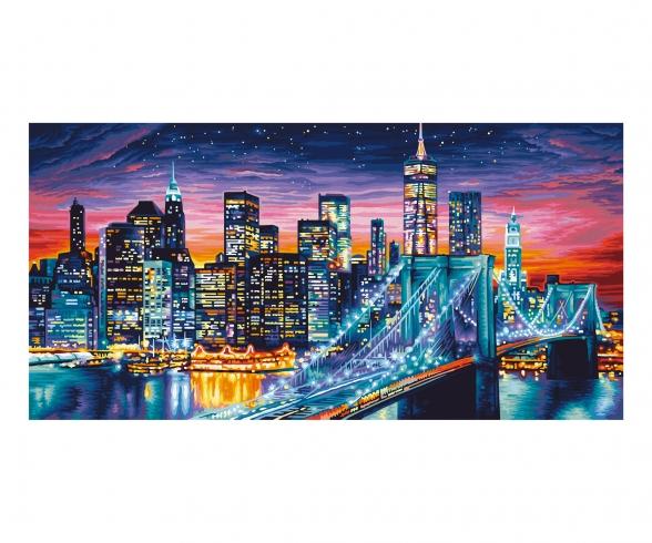 Manhattan at Night  40 x 80 cm - Painting by Numbers