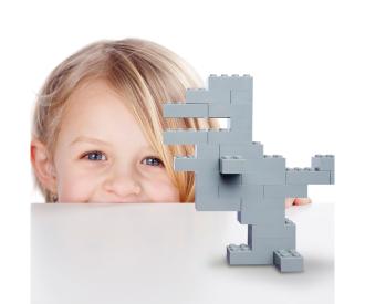 Blox - 1000 briques de 4 pièces grises - compatibles avec les briques de jeu connues