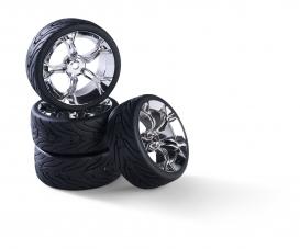 1:10 Y-Design4 wheel set, model wheels, chrome