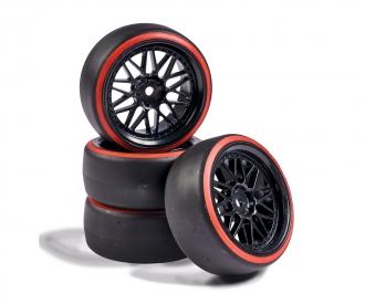 1:10 Wheel Set Drift (4) black/red