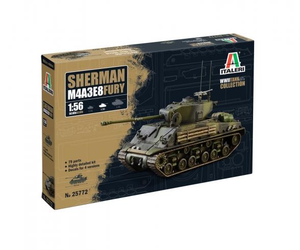 Italeri Sherman M4A3E8 Fury Tank Kit 1:56