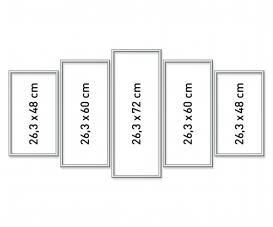 Alurahmen Polyptychon 5-teilig Silber