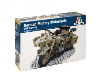 1:9 German Milit.Motorcycle w/sidecar