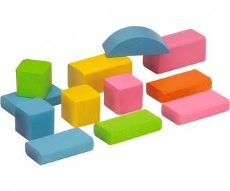 Coloured Wooden Blocks - 75 Pieces