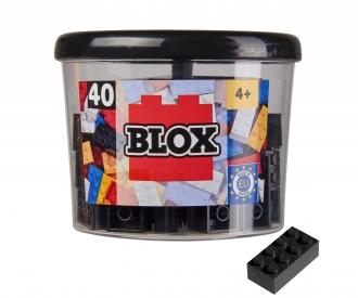 Blox - 40 8er Bausteine schwarz - kompatibel mit bekannten Spielsteinen