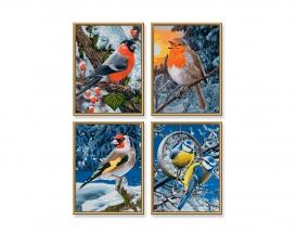 Winter Birds Quattro - Painting by Numbers