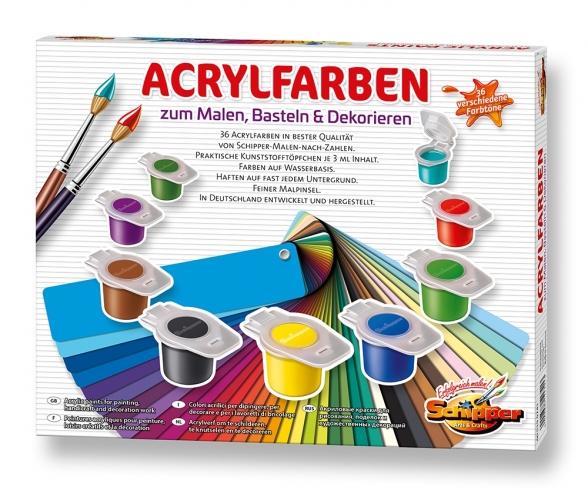 36 Acrylic Paints - Painting by Numbers