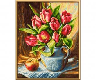 A bunch of tulips - painting by numbers