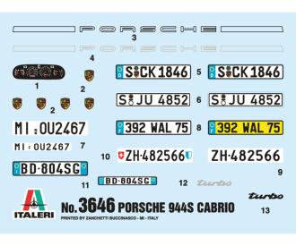 Italeri Porsche 944 S Cabrio Model Kit 1:24