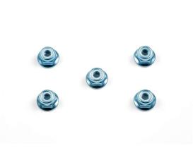 4mm Flange Lock Nut Blue, RC accessory, 5-pack