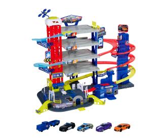 Parking XXL Avec 10 Voitures – Garage Jouet Enfant – Développement Motricité Et Jeu De Rôle – Accessoires Inclus